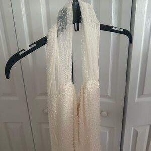 Oh Polly Cream Textured Dress